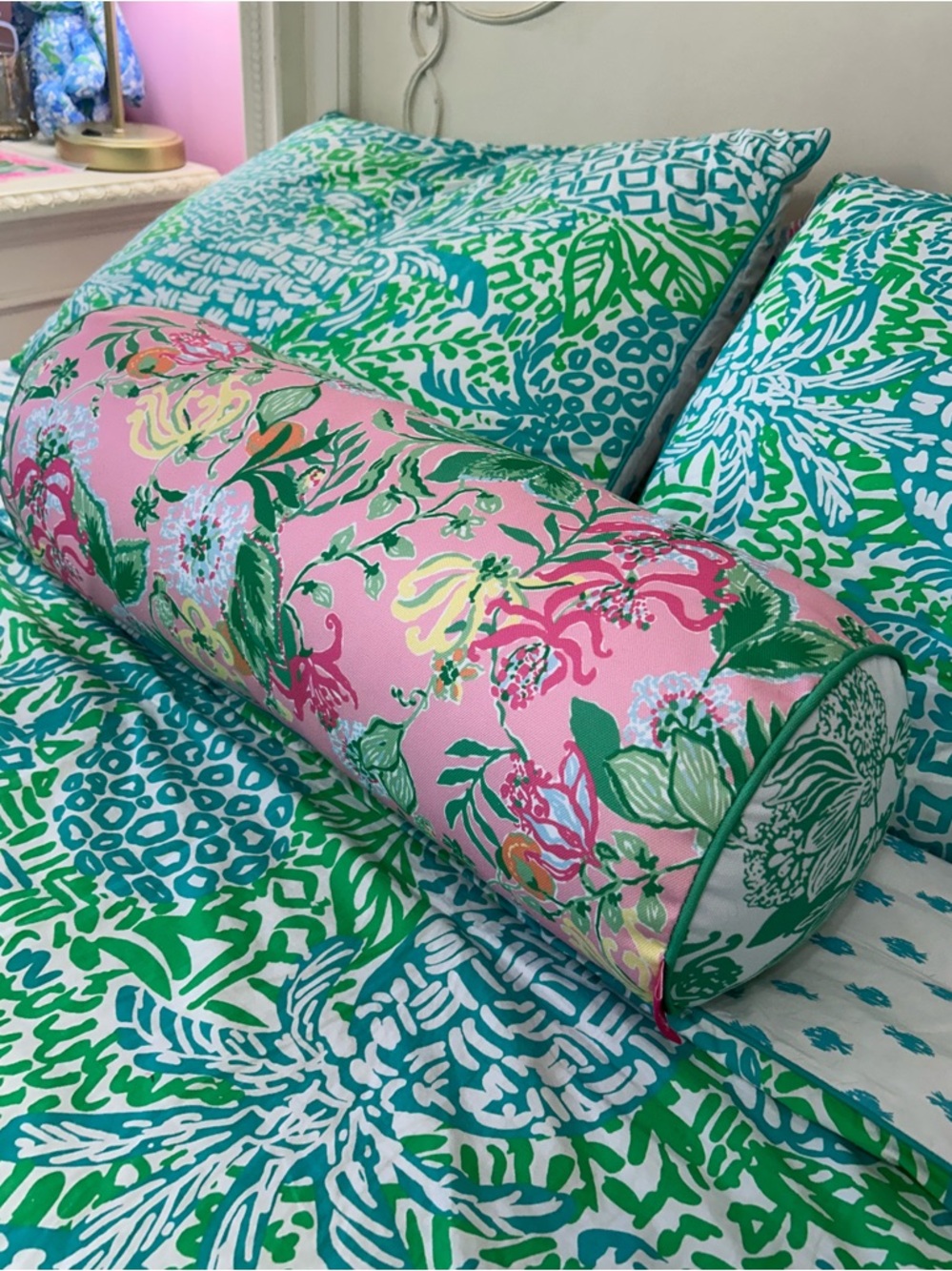 Lilly Pulitzer for Target round bolster pillow
